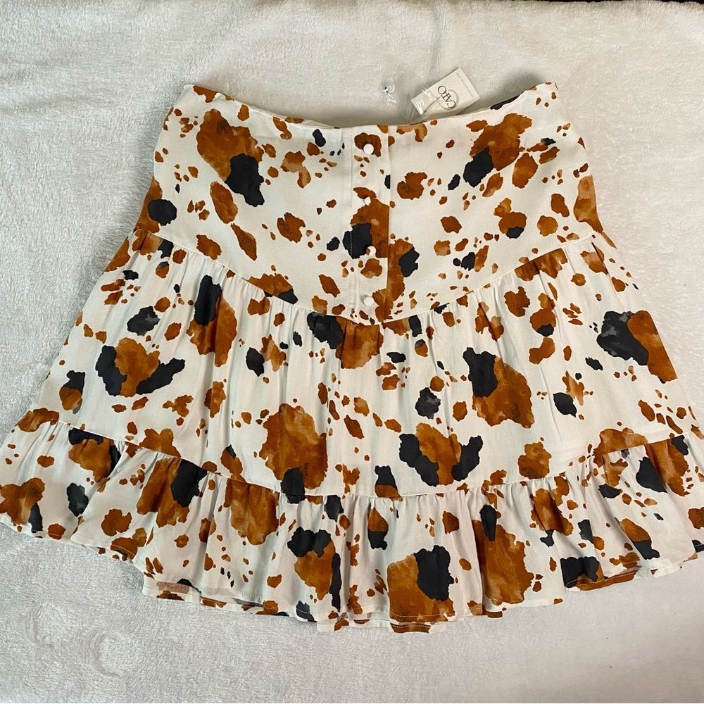 Cato Brown and Black Bubble Mini Skirt